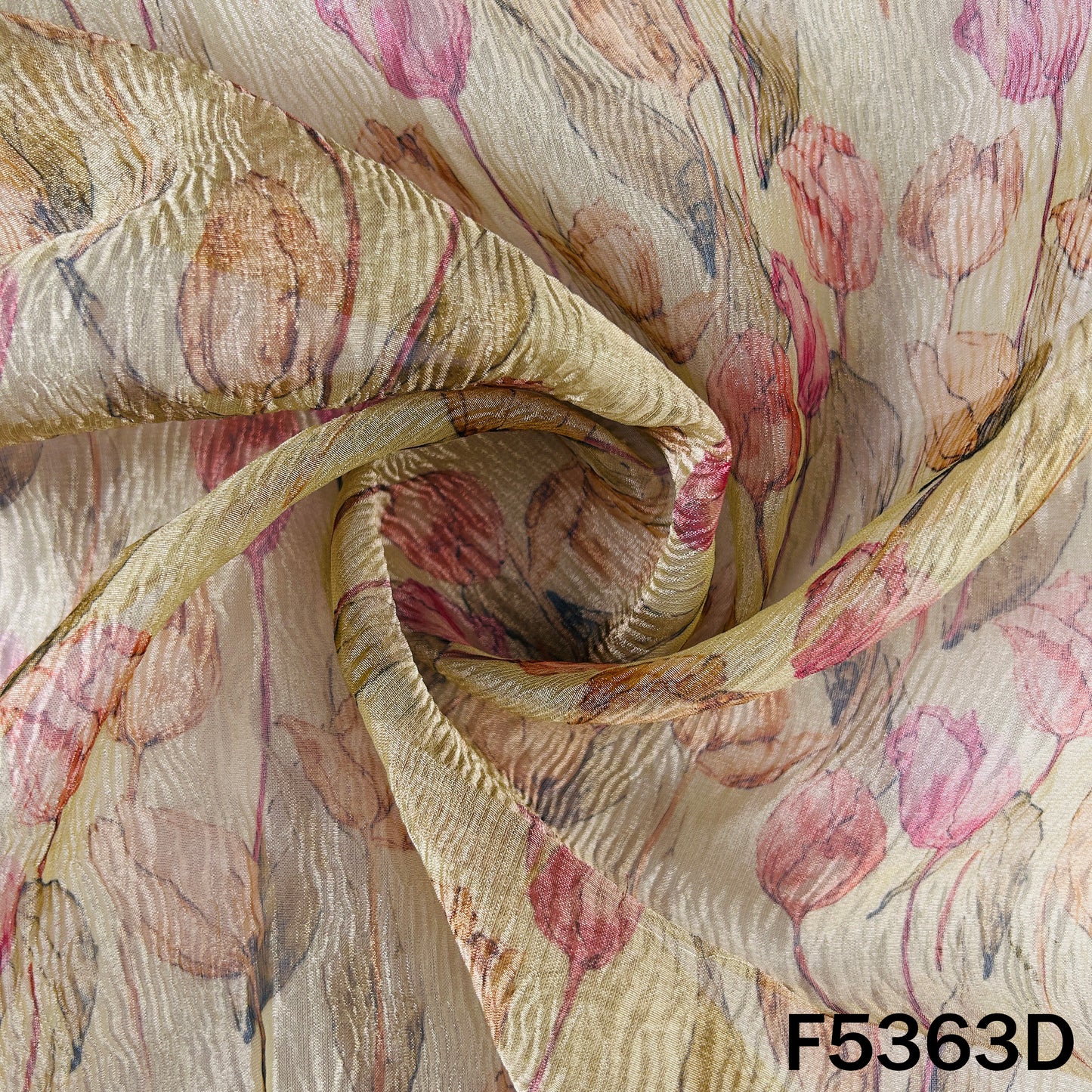 Digital Print Crush Tissue Fabric - F5363