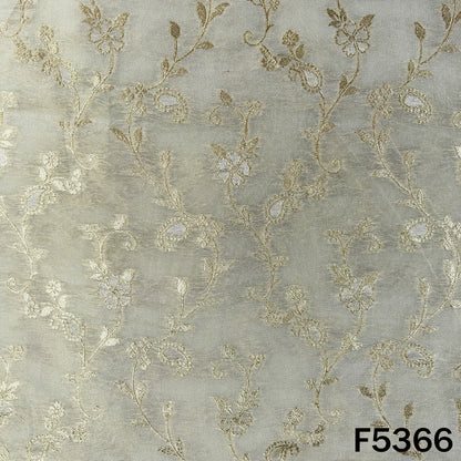 Dyeable Zari Work Shimmer Tissue Fabric - F5366