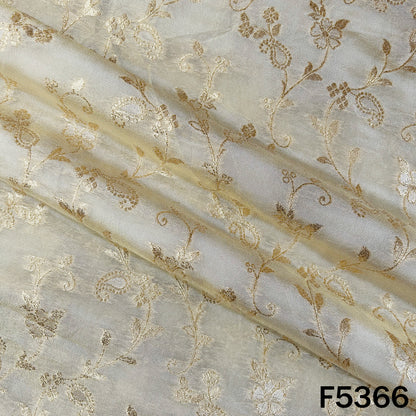 Dyeable Zari Work Shimmer Tissue Fabric - F5366