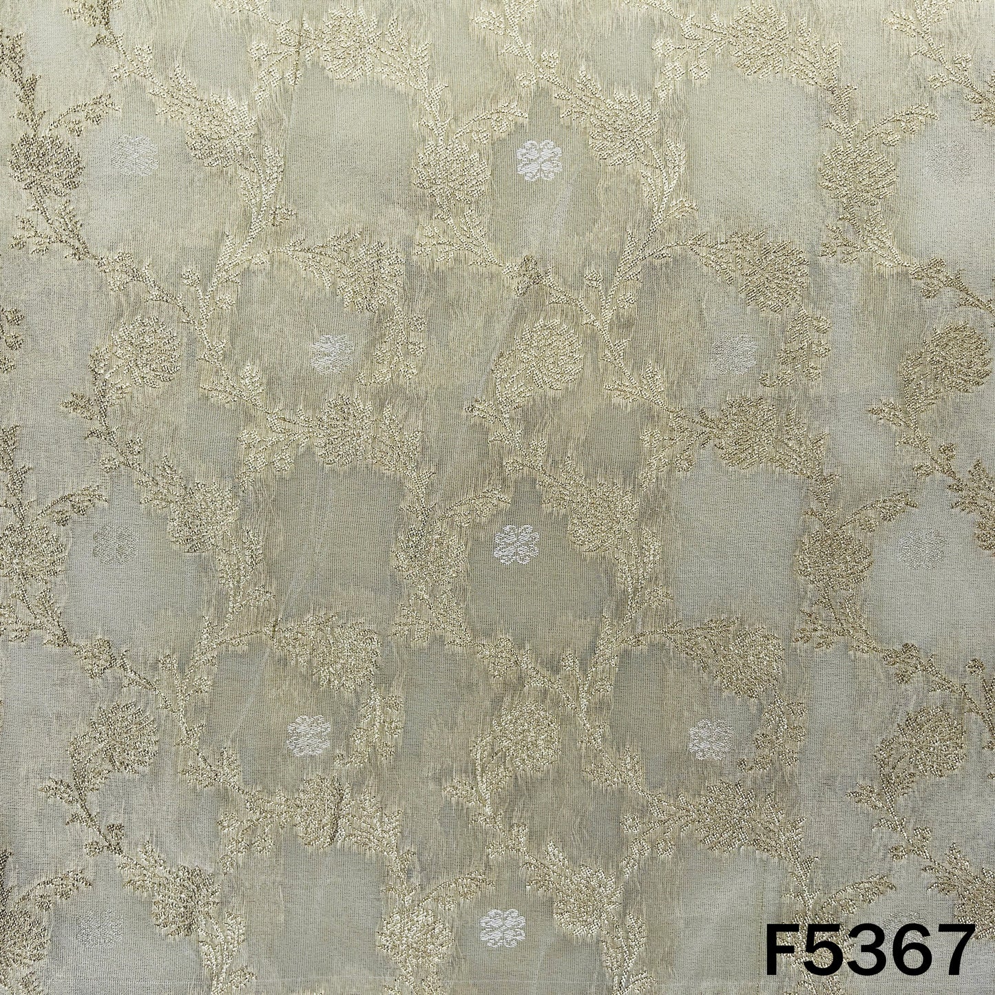 Dyeable Zari Work Shimmer Tissue Fabric - F5367
