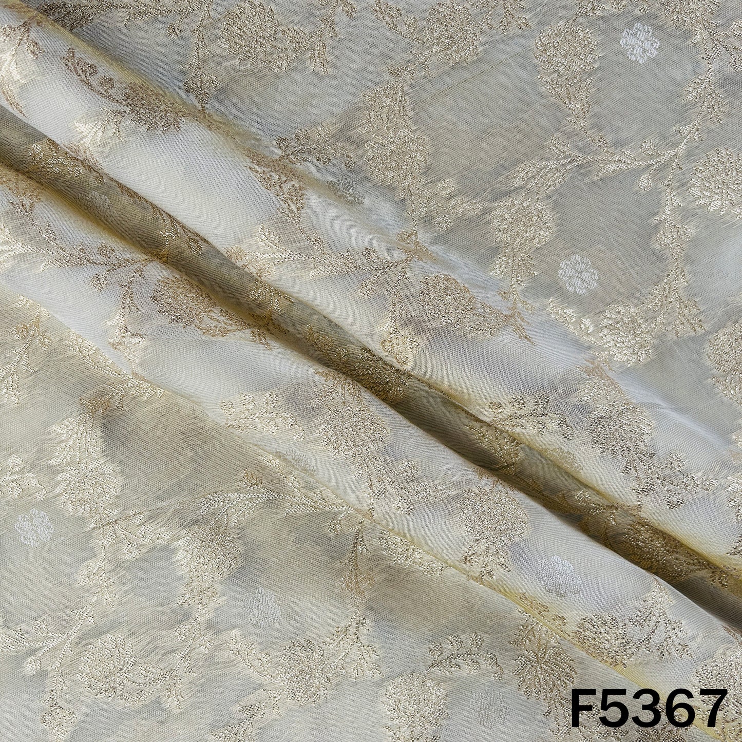 Dyeable Zari Work Shimmer Tissue Fabric - F5367