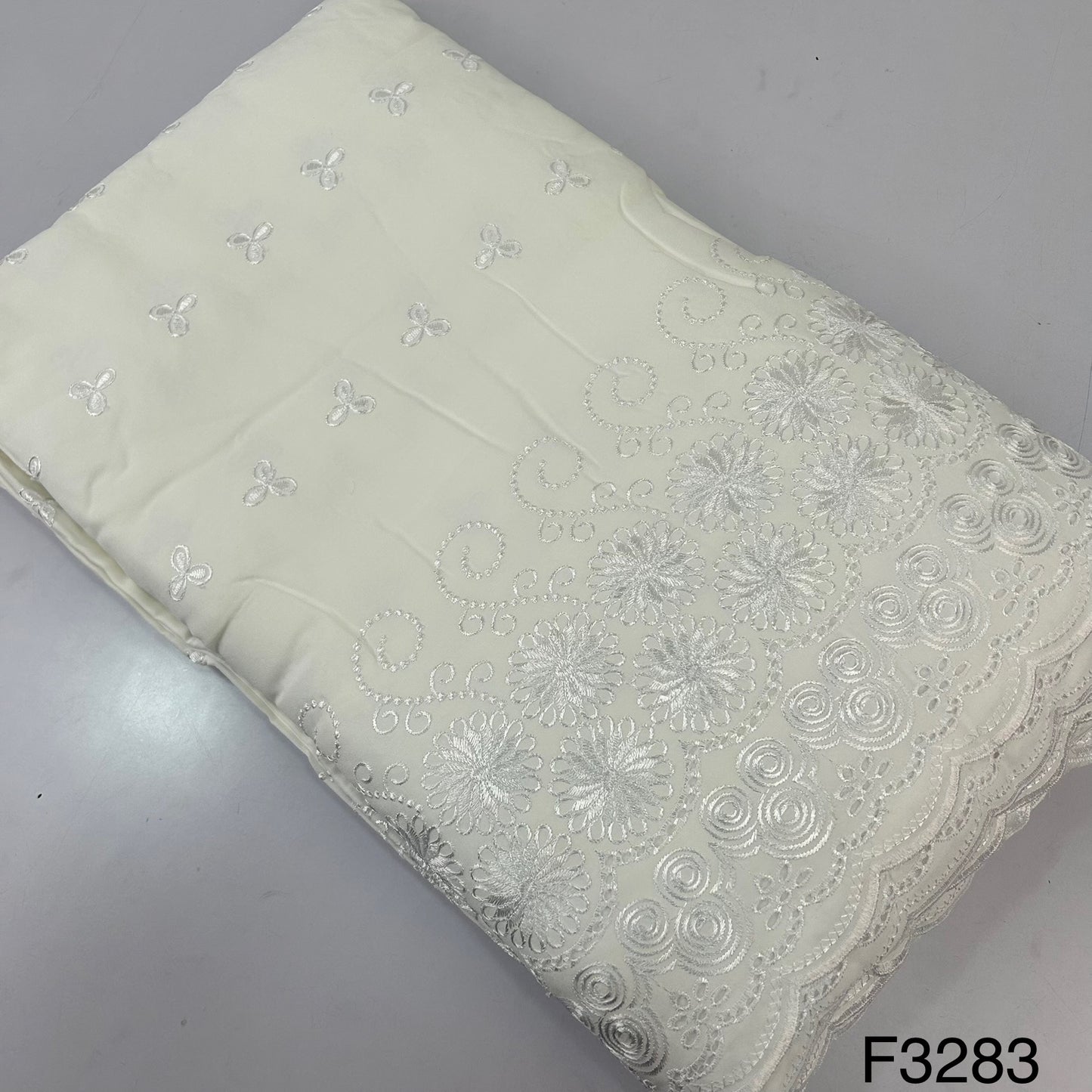 Thread Embroidered Rayon Fabric-F3283