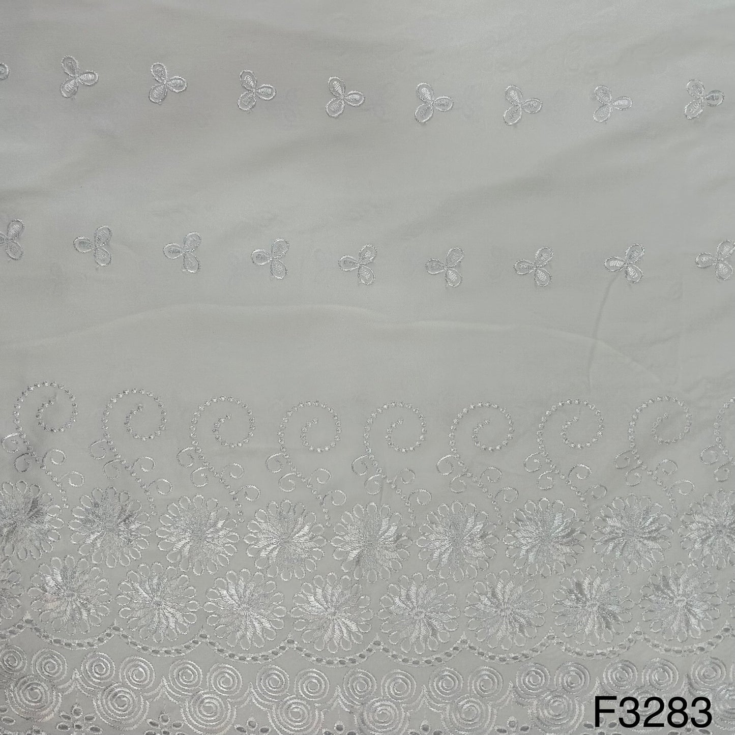 Thread Embroidered Rayon Fabric-F3283