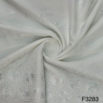 Thread Embroidered Rayon Fabric-F3283