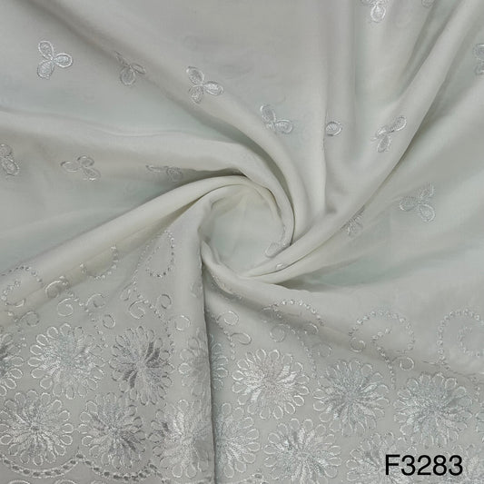 Thread Embroidered Rayon Fabric-F3283