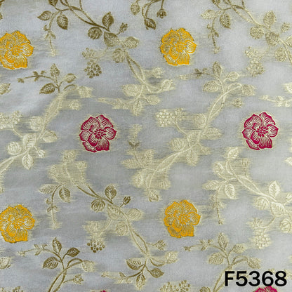 Dyeable Zari Work Shimmer Tissue Fabric - F5368