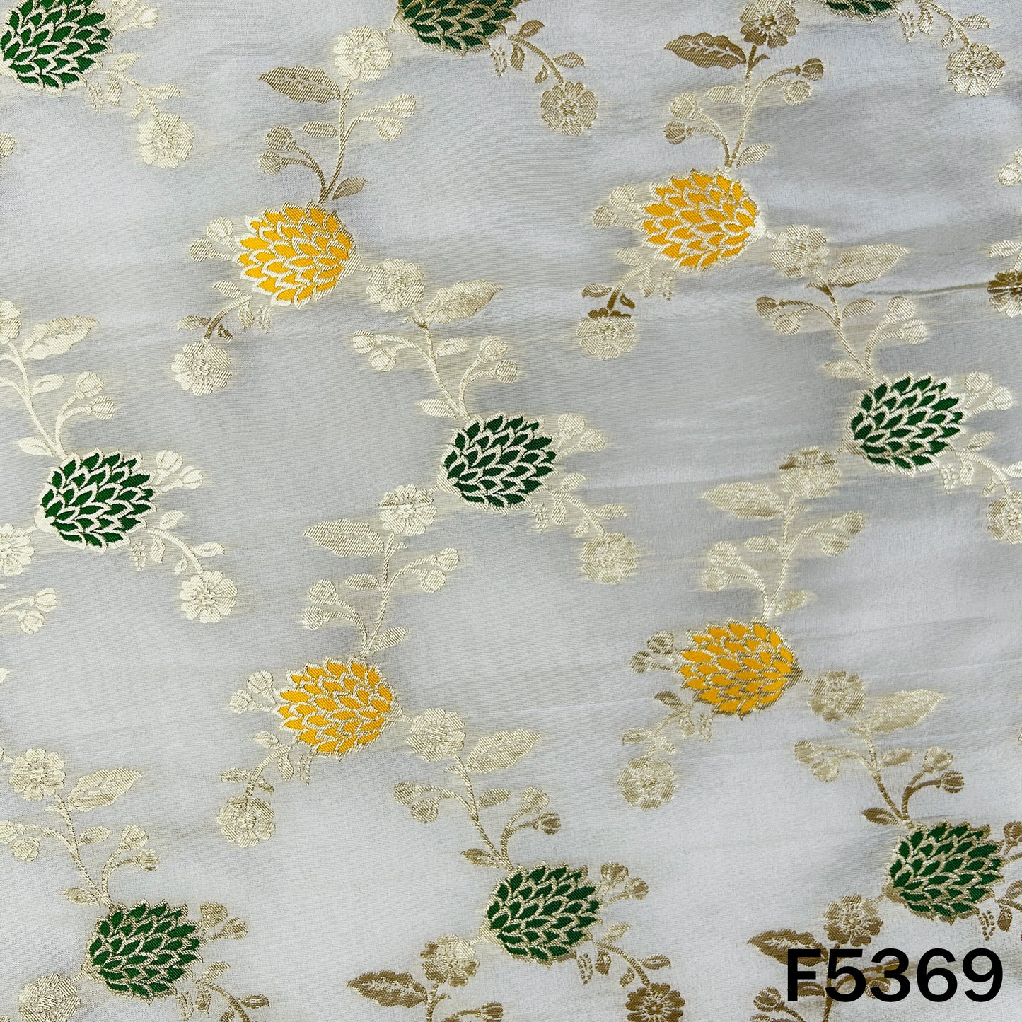 Dyeable Zari Work Shimmer Tissue Fabric - F5369