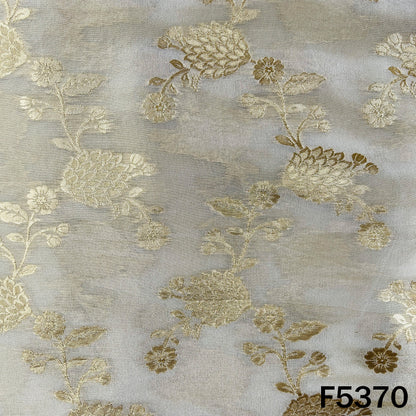 Dyeable Zari Work Shimmer Tissue Fabric - F5370