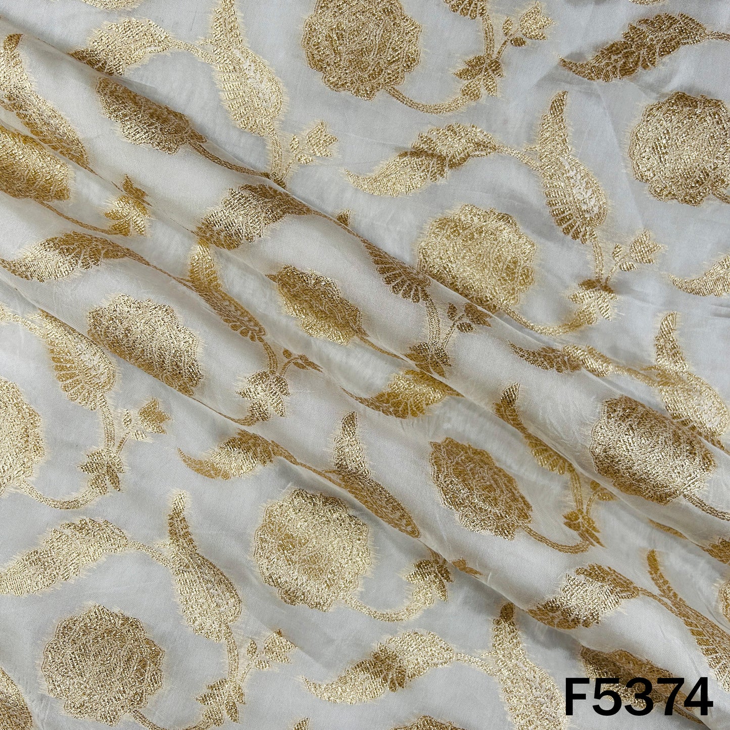 Dyeable Zari Work Brocade Silk Fabric - F5374
