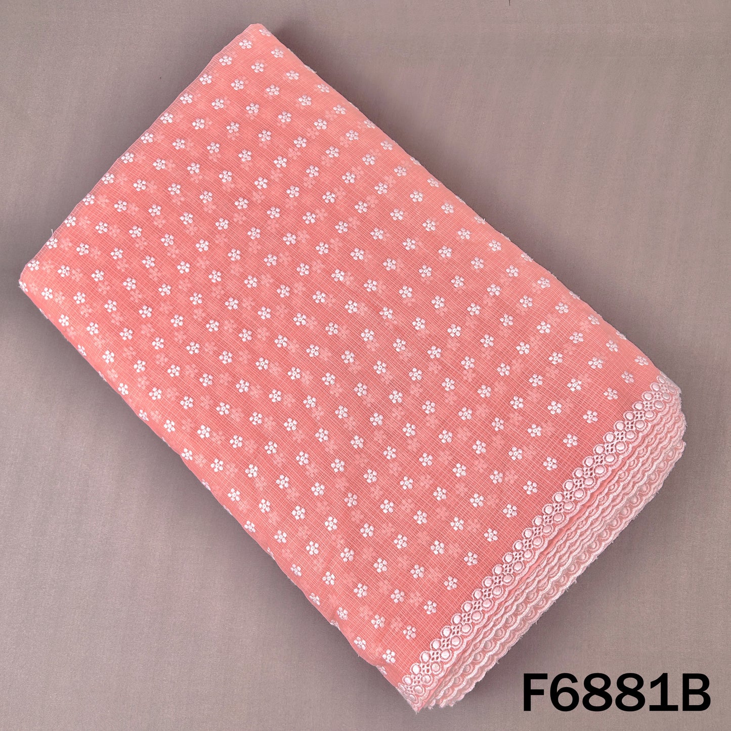 Thread Embroidered kota Cotton Fabric - F6881