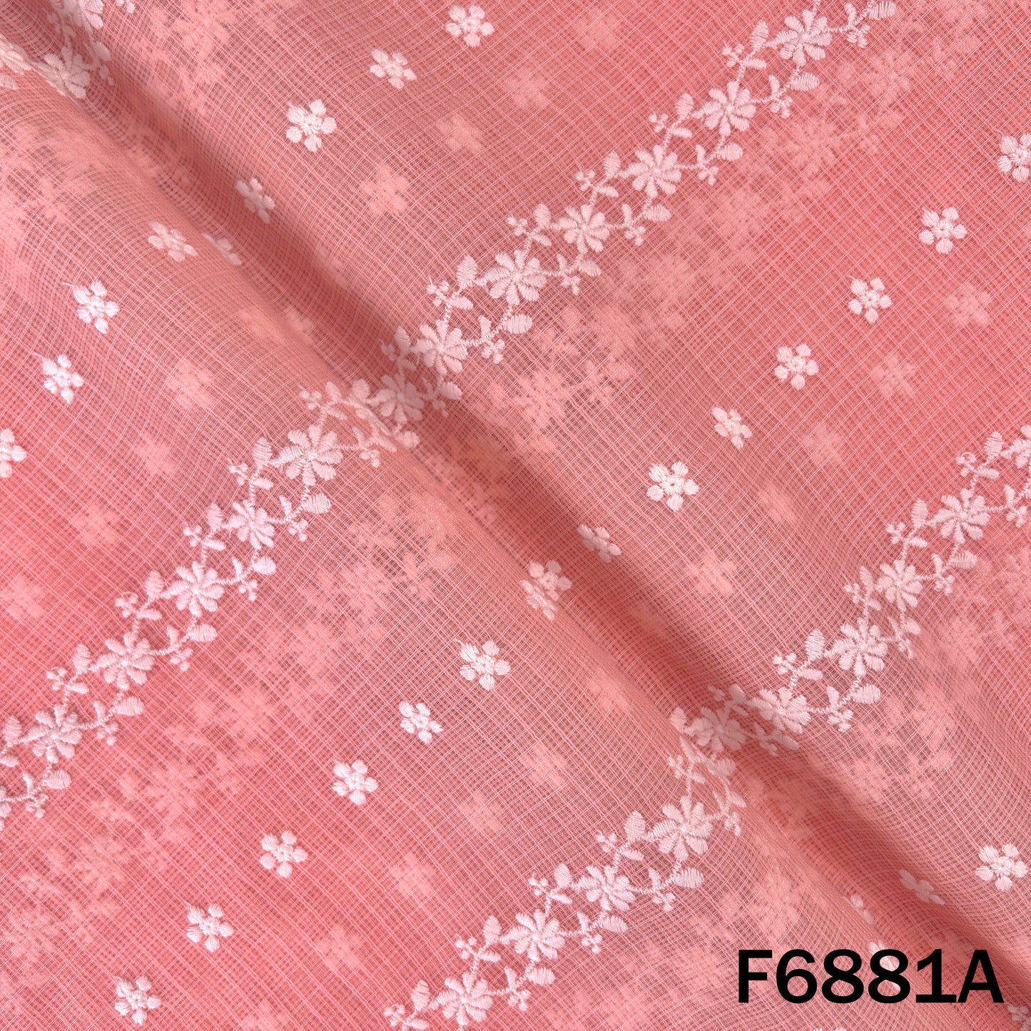 Thread Embroidered kota Cotton Fabric - F6881