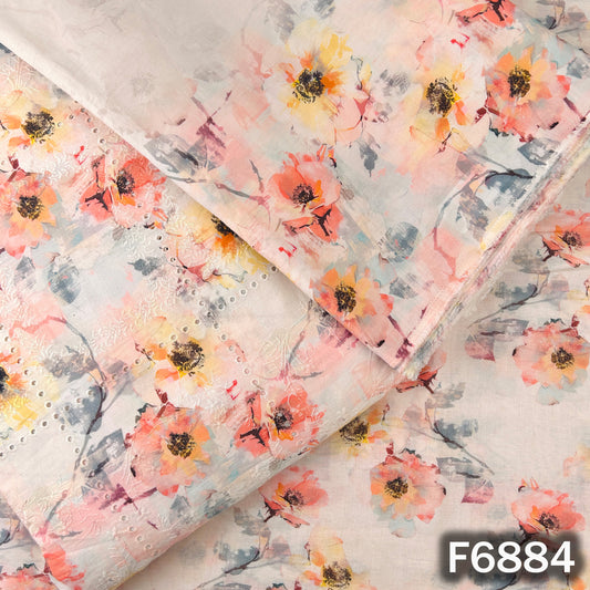 Digital Print Hakoba Cambric Cotton Fabric - F6884