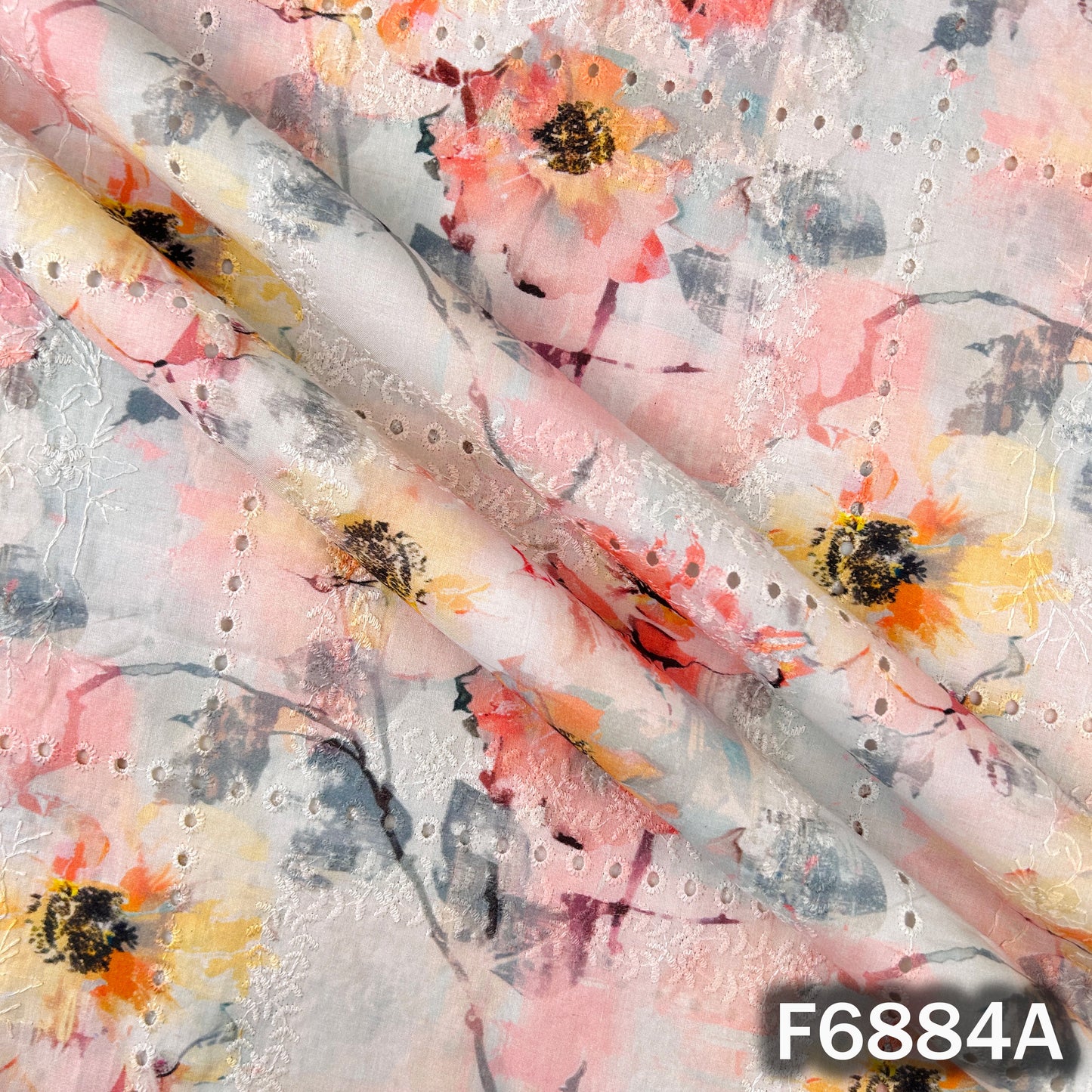 Digital Print Hakoba Cambric Cotton Fabric - F6884