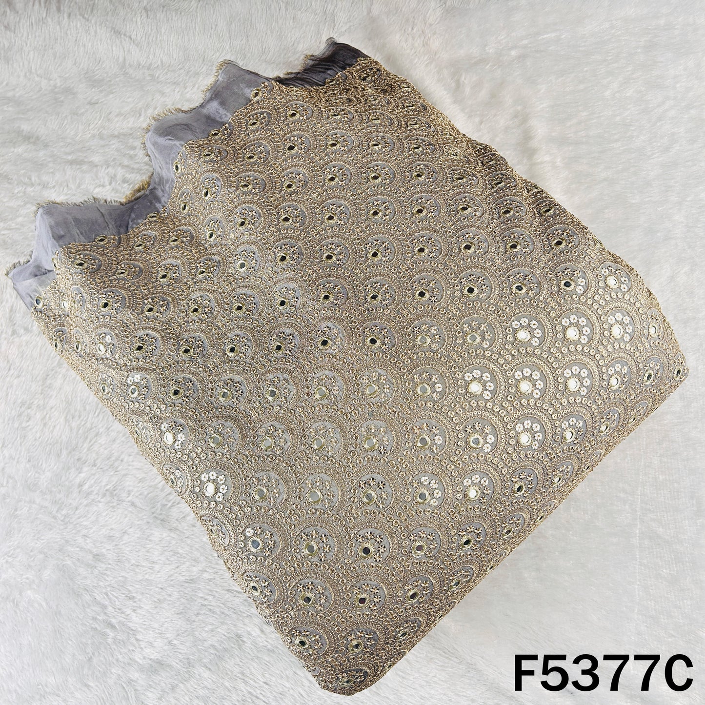 Zari Sequins Embroidered Shimmer Tissue Fabric - F5377