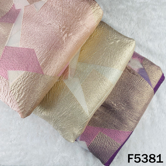 Zari Work Crushed Tissue Fabric - F5381