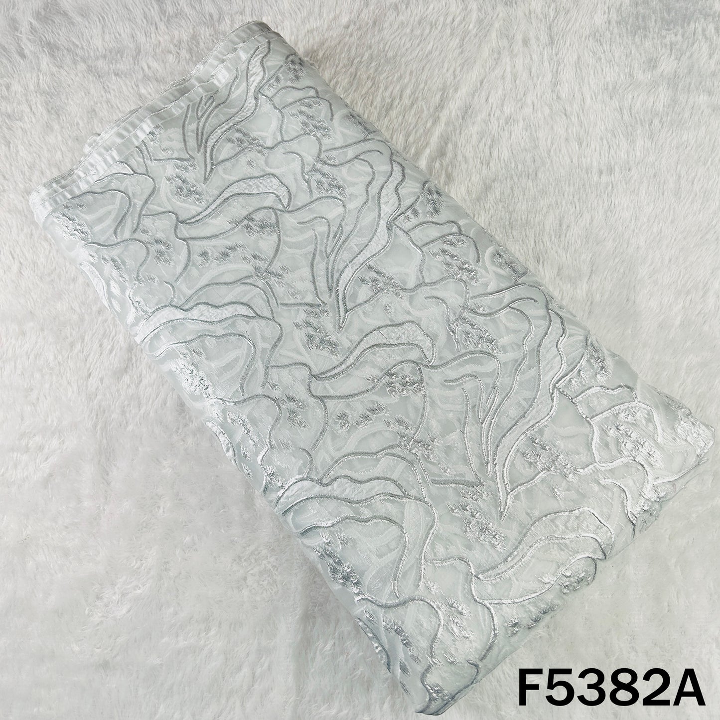 Self Embroidered Organza Fabric - F5382