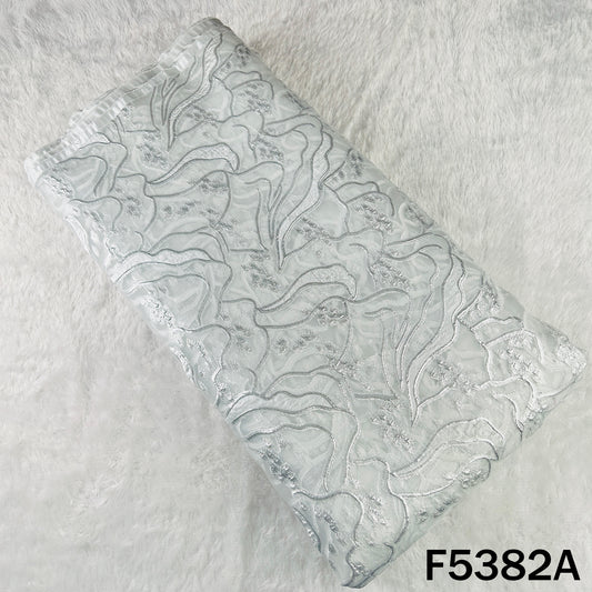 Self Embroidered Organza Fabric - F5382