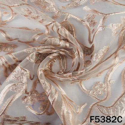 Self Embroidered Organza Fabric - F5382