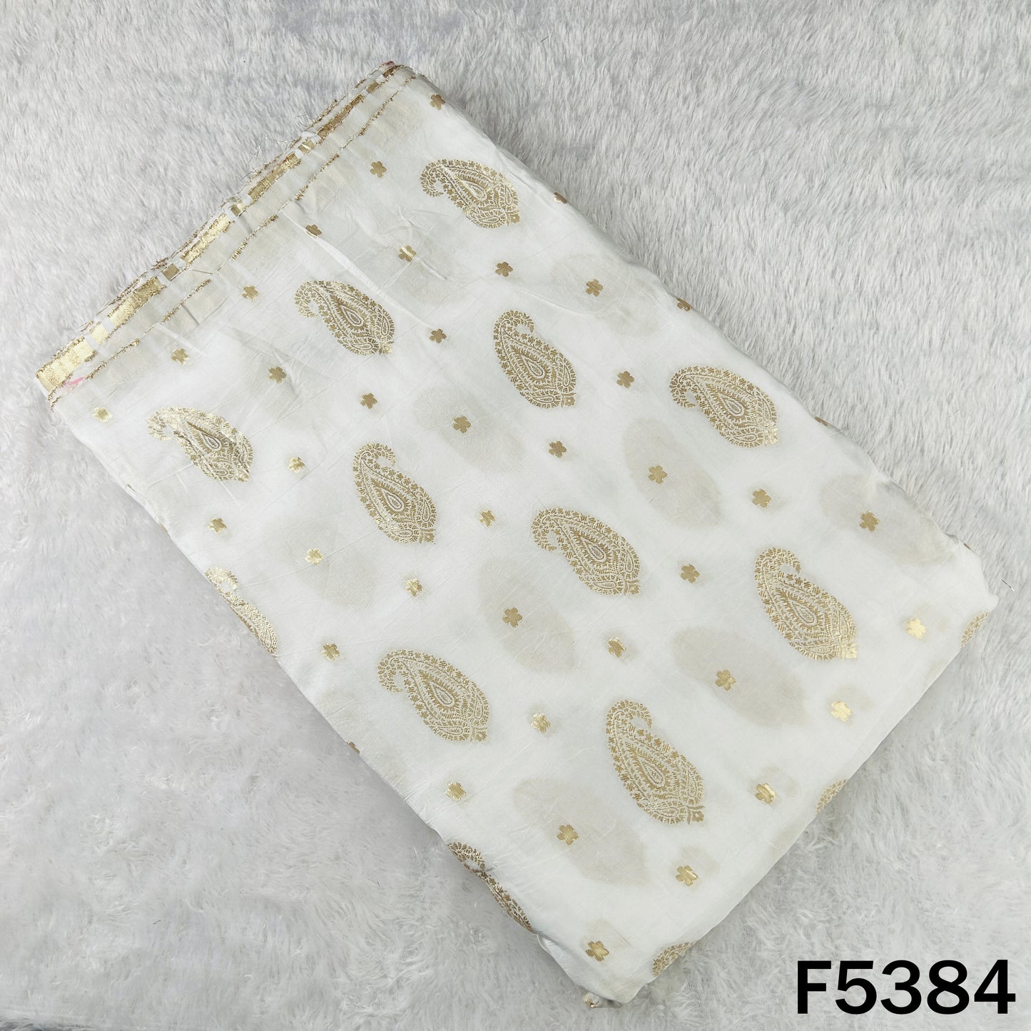 Dyeable Zari Work Dola Silk Fabric - F5384