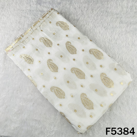 Dyeable Zari Work Dola Silk Fabric - F5384