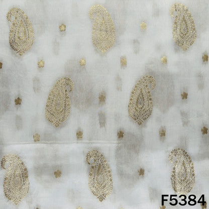 Dyeable Zari Work Dola Silk Fabric - F5384