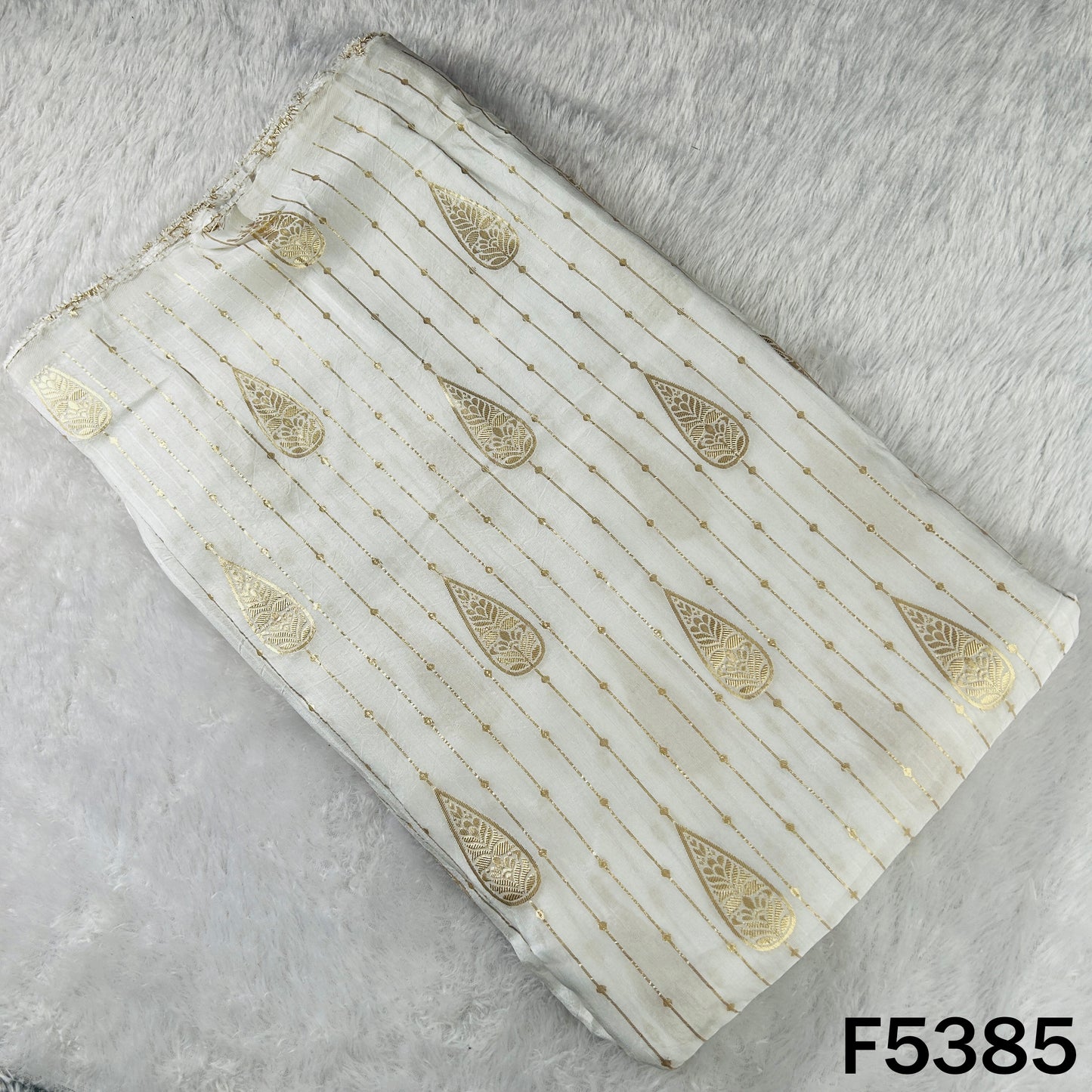 Dyeable Zari Work Dola Silk Fabric - F5385