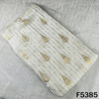 Dyeable Zari Work Dola Silk Fabric - F5385