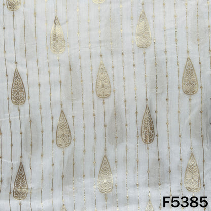 Dyeable Zari Work Dola Silk Fabric - F5385