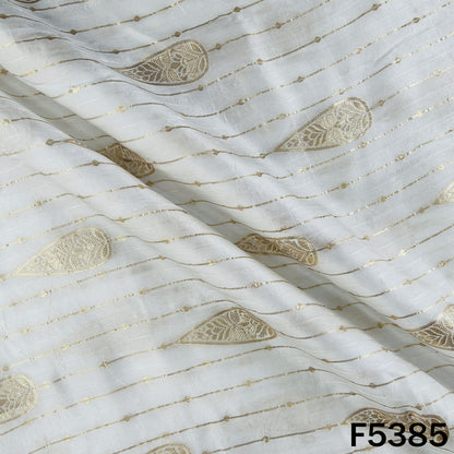 Dyeable Zari Work Dola Silk Fabric - F5385