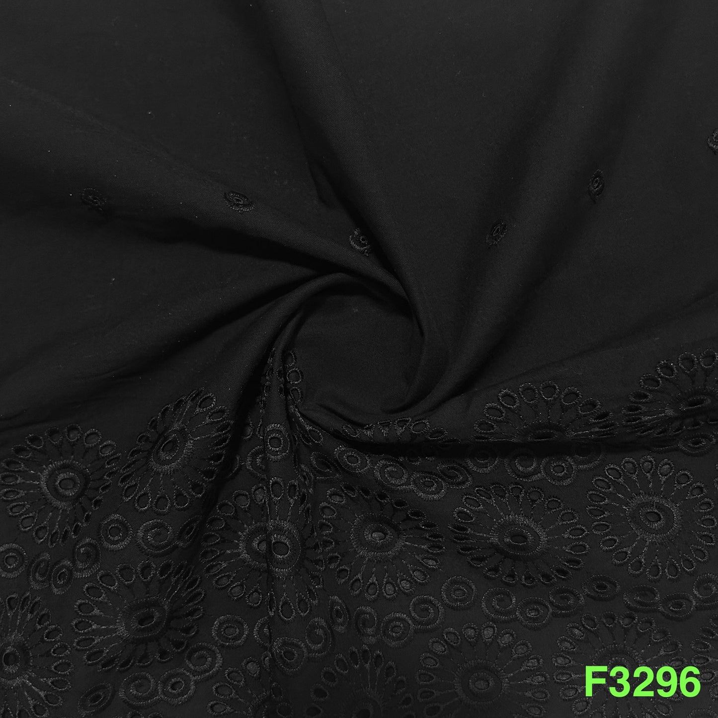 Thread Embroidered Cotton Fabric-F3296
