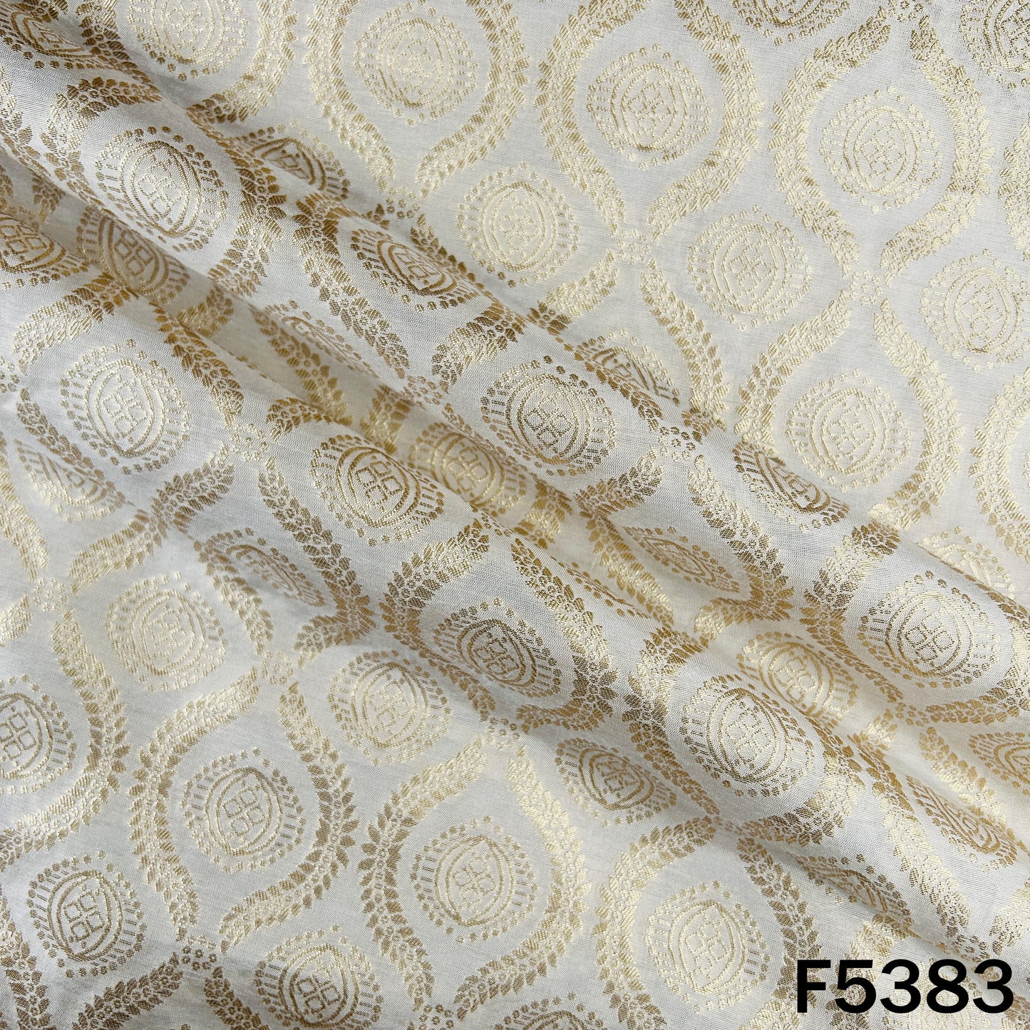 Dyeable Zari Work Dola Silk Fabric - F5383