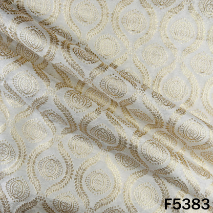 Dyeable Zari Work Dola Silk Fabric - F5383