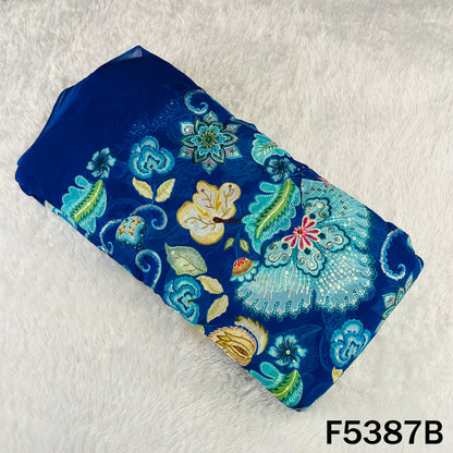 Positional Print Thread Sequins Embroidered Organza Fabric - F5387