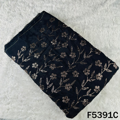 Cut Dana Sequins Embroidered Upada Silk Fabric - F5391