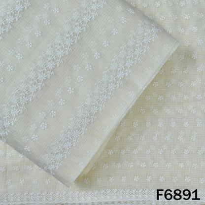 Thread Embroidered kota Cotton Fabric - F6891