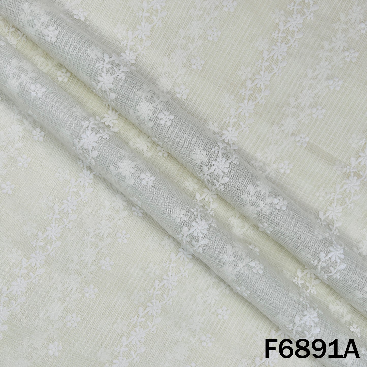 Thread Embroidered kota Cotton Fabric - F6891