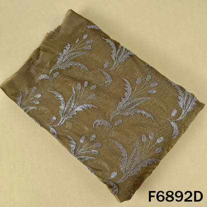 Cut Dana Thread Sequins Embroidered Organza Fabric - F6892