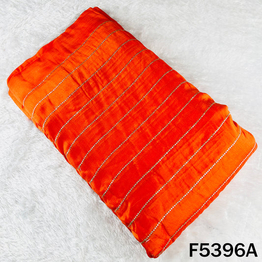 Zari Sequins Embroidered Tussar Silk Fabric - F5396