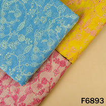 Thread Sequins Embroidered Pure Chanderi Fabric - F6893