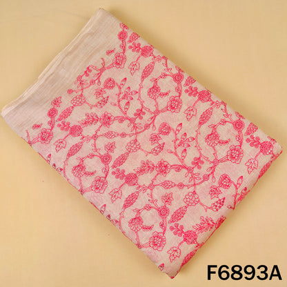 Thread Sequins Embroidered Pure Chanderi Fabric - F6893