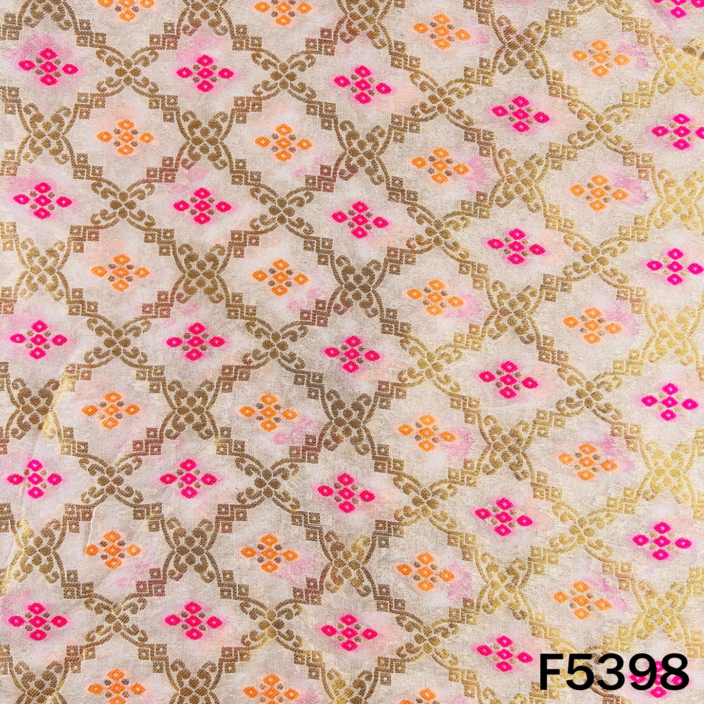 Dyeable Zari Work Georgette Fabric - F5398