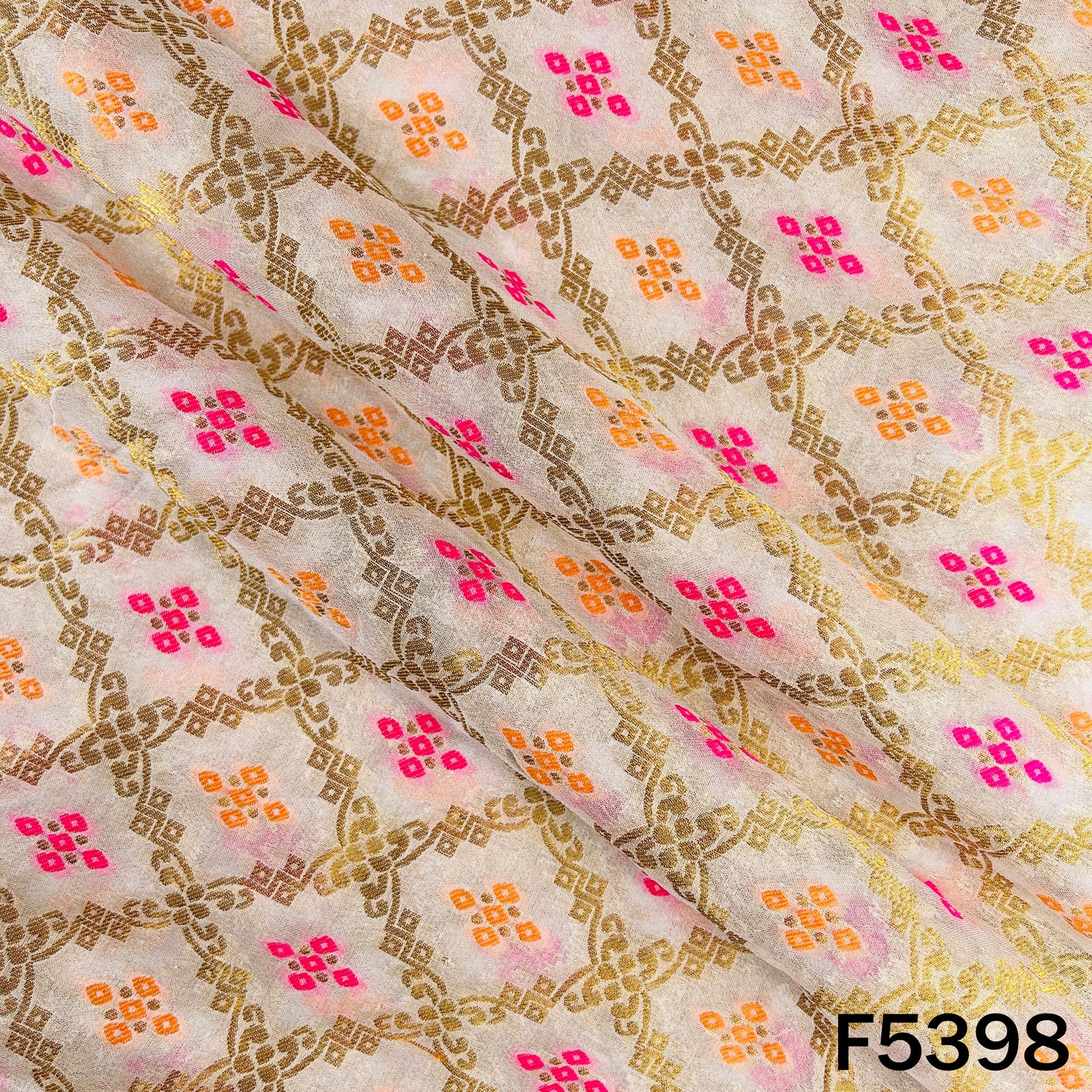 Dyeable Zari Work Georgette Fabric - F5398
