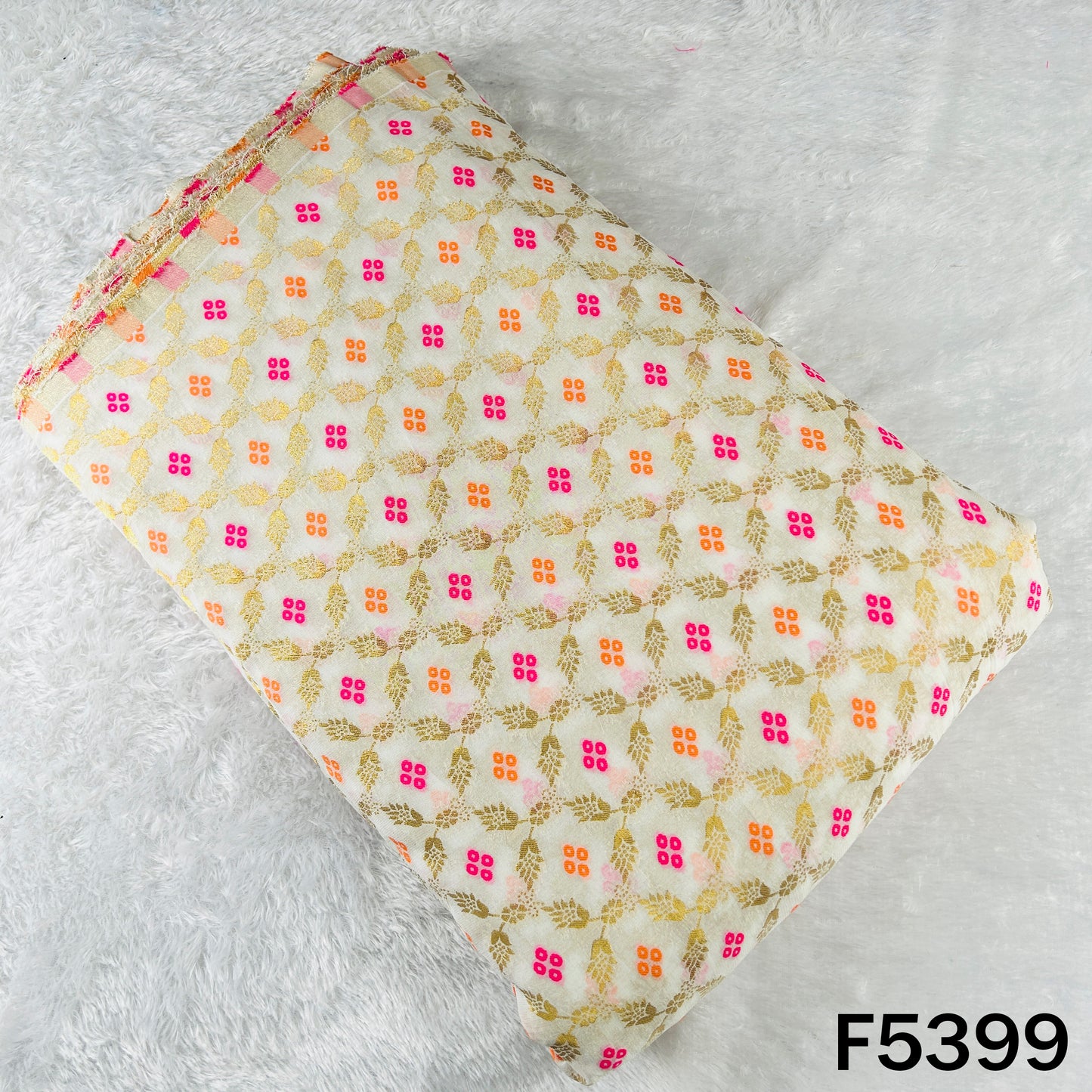 Dyeable Zari Work Georgette Fabric - F5399