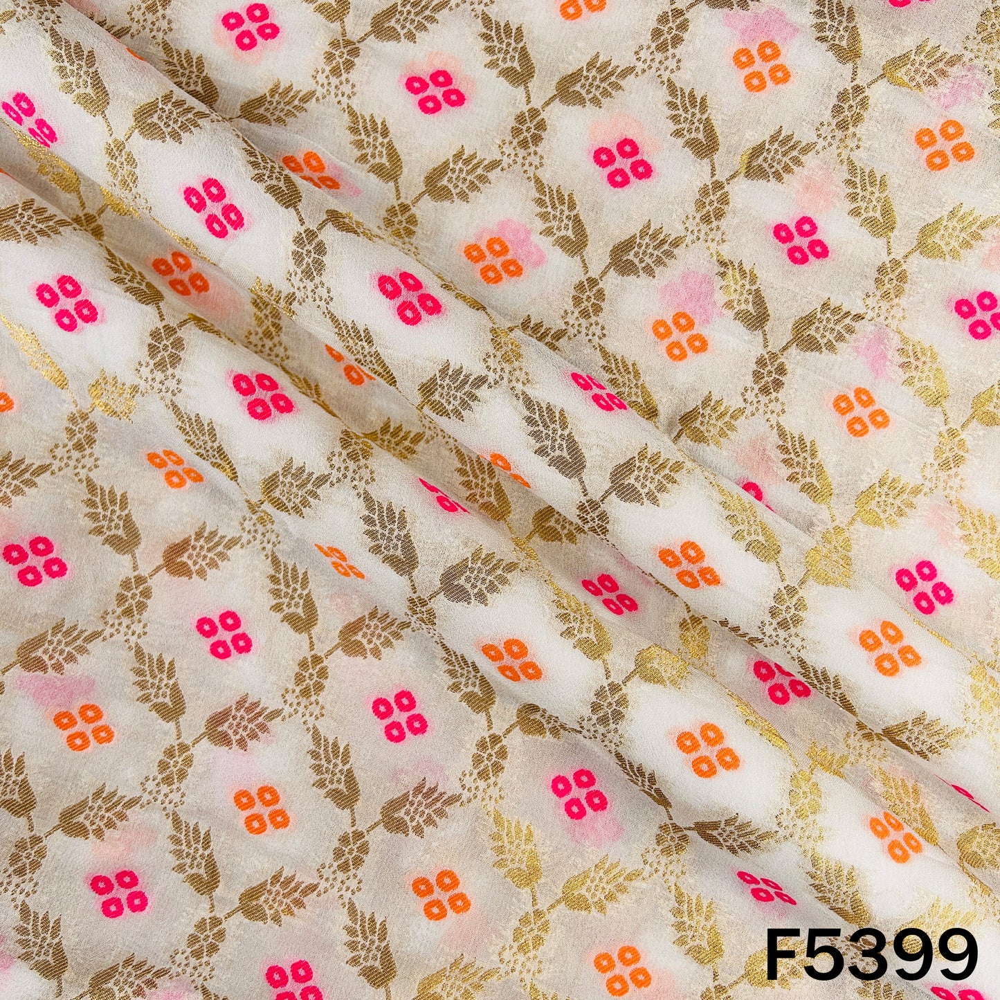 Dyeable Zari Work Georgette Fabric - F5399