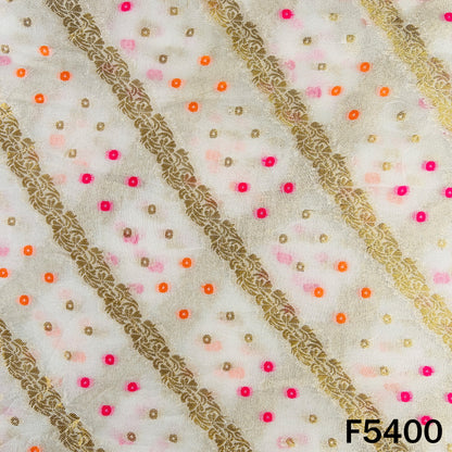 Dyeable Zari Work Georgette Fabric - F5400