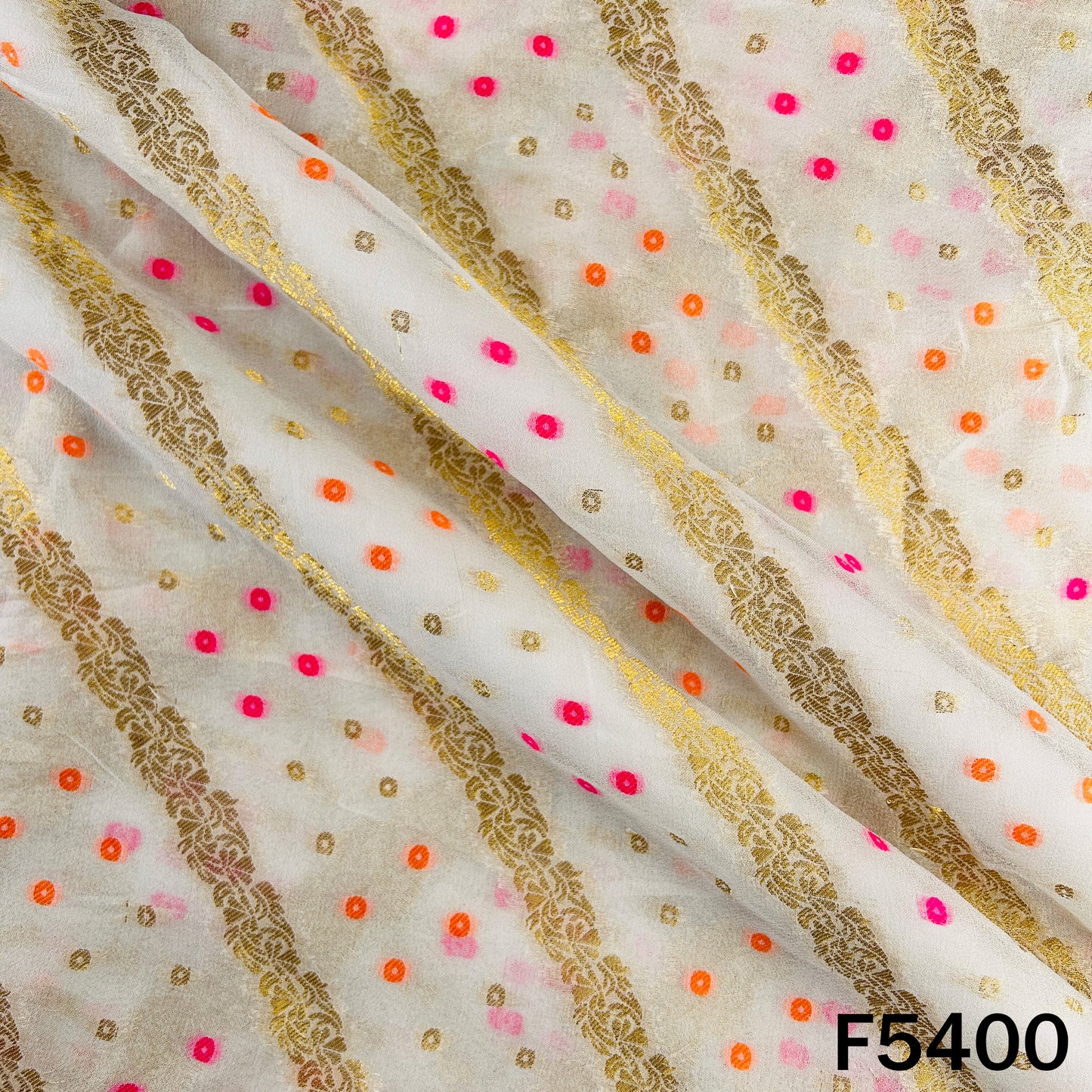 Dyeable Zari Work Georgette Fabric - F5400
