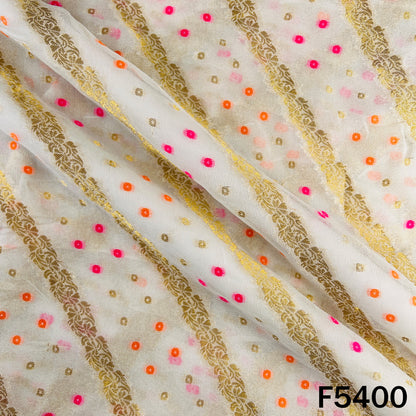 Dyeable Zari Work Georgette Fabric - F5400