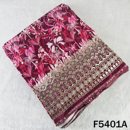 Zari Sequins Embroidered Velvet Fabric - F5401