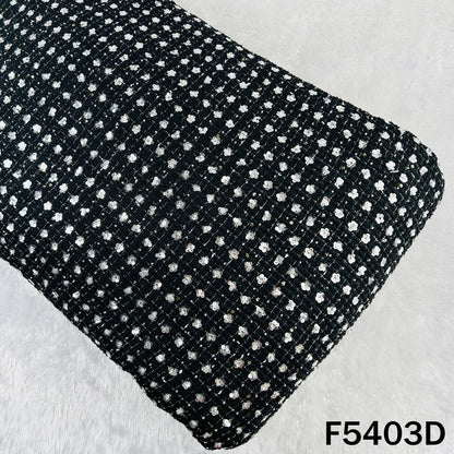 Cut Dana Sequins Embroidered Tweed Fabric - F5403