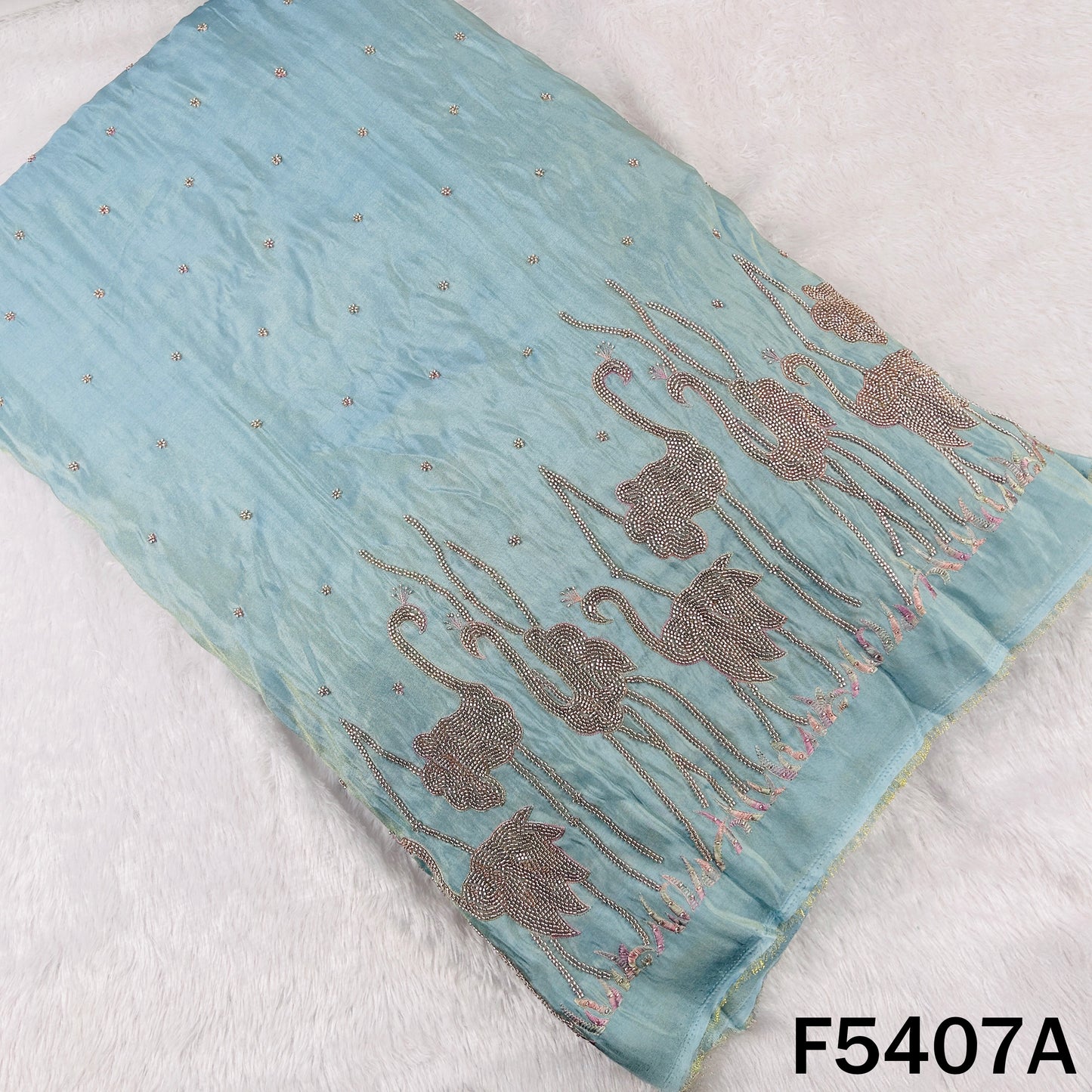 Cut Dana Thread Embroidered Shimmer Tissue Fabric - F5407